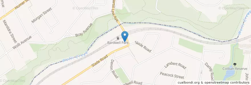 Mapa de ubicacion de Bardwell Park Post Office en Australia, Nueva Gales Del Sur, Canterbury-Bankstown Council, Sydney.