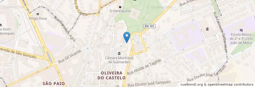 Mapa de ubicacion de MobiE GMR-1 (1 CEE, 1 Mennekes) en Portogallo, Nord, Braga, Ave, Guimarães, Oliveira, São Paio E São Sebastião.
