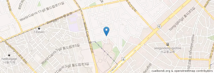 Mapa de ubicacion de beliefcoffee roasters en 대한민국, 서울, 마포구, 합정동.