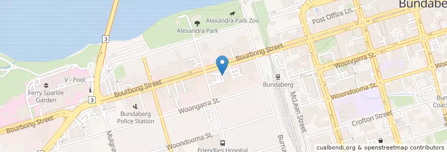 Mapa de ubicacion de Pizza Hut en Australie, Queensland, Bundaberg Region.