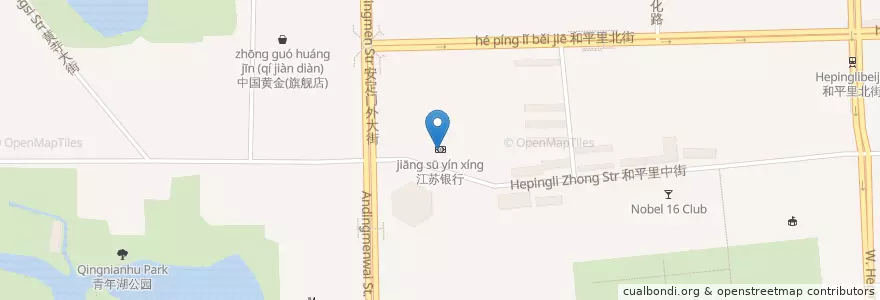 Mapa de ubicacion de 江苏银行 en China, Peking, Hebei, 东城区.