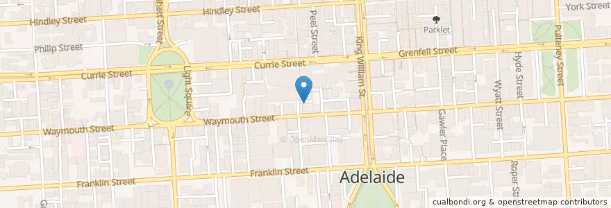 Mapa de ubicacion de Asian Fusion en Australia, South Australia, Adelaide, Adelaide City Council.