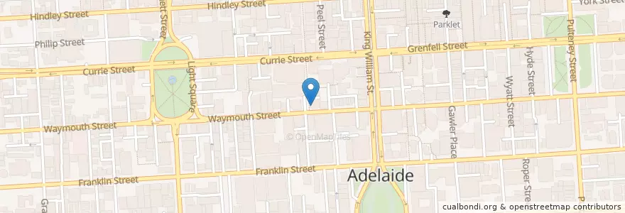 Mapa de ubicacion de Bendigo Bank en Australia, South Australia, Adelaide, Adelaide City Council.
