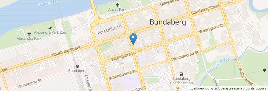 Mapa de ubicacion de Auswide en Avustralya, Queensland, Bundaberg Region.