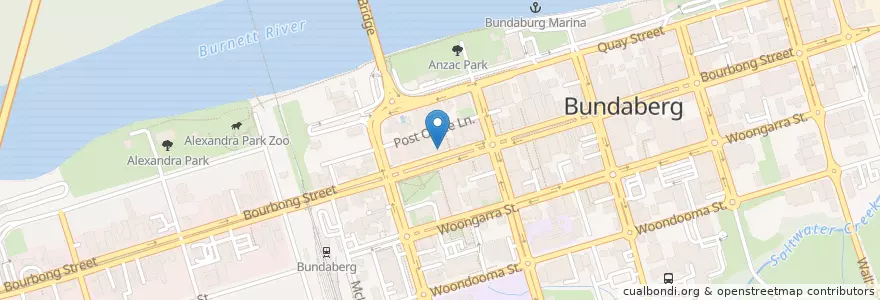Mapa de ubicacion de Yummy Star Noodles & Sushi en Australie, Queensland, Bundaberg Region.