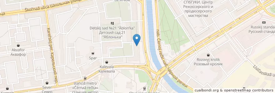 Mapa de ubicacion de Пироговый дворик en Russland, Föderationskreis Nordwest, Oblast Leningrad, Sankt Petersburg, Приморский Район, Округ Чёрная Речка.