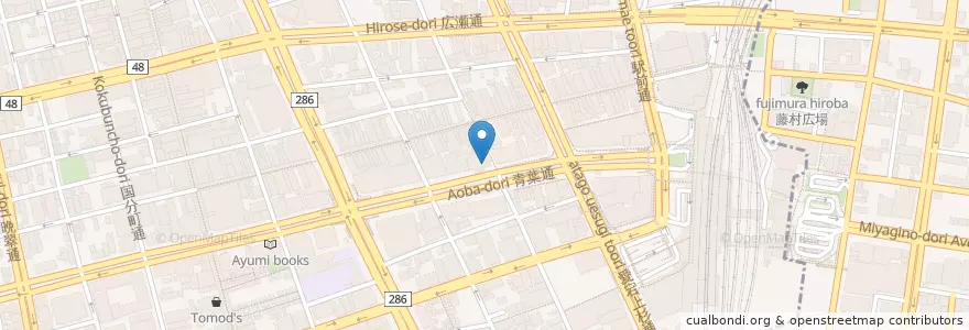 Mapa de ubicacion de Caffé Croissant en Japan, Miyagi Prefecture, Sendai, Aoba Ward.
