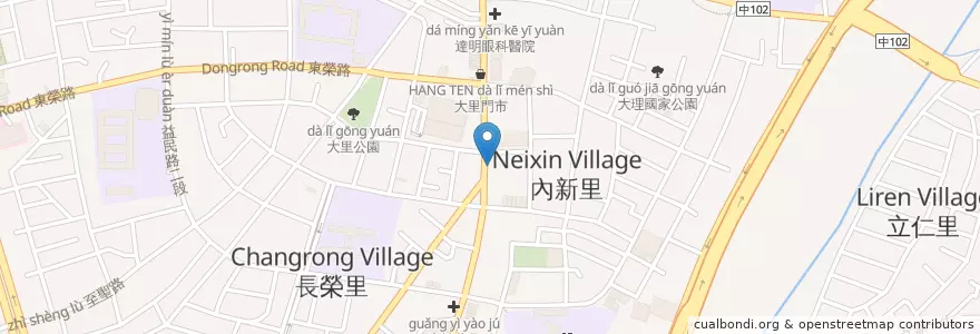 Mapa de ubicacion de 摩斯漢堡 en Tayvan, Taichung, 大里區.