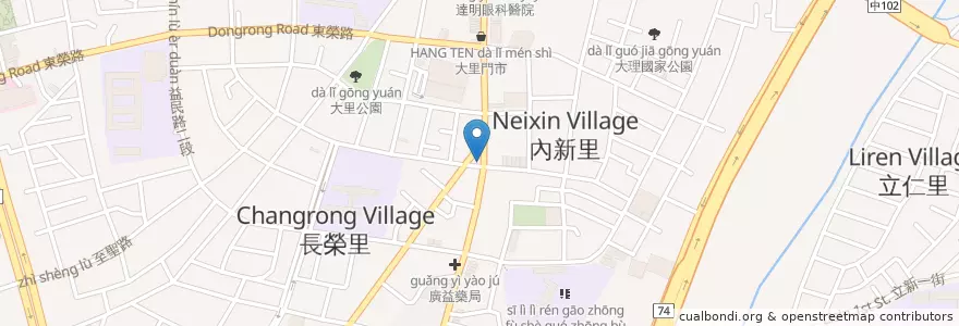 Mapa de ubicacion de 拿坡里披薩 en تایوان, تایچونگ, 大里區.