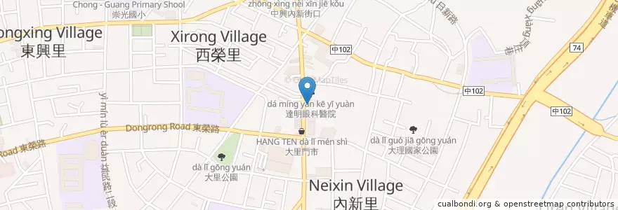Mapa de ubicacion de 風尚人文 en Taiwan, Taichung, Distretto Di Dali.