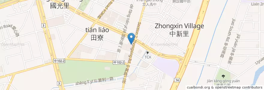 Mapa de ubicacion de 大里小綿羊鐵板燒 en Тайвань, Тайчжун, 大里區.