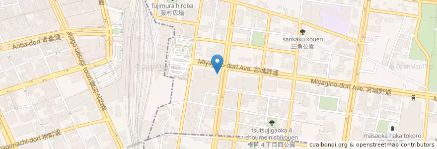 Mapa de ubicacion de スターバックスコーヒー 仙台駅東口店 en Japan, 宮城県, 仙台市, 青葉区, 宮城野区.
