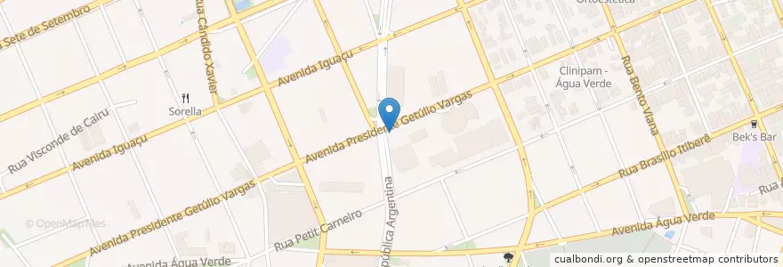 Mapa de ubicacion de Waldo X-Picanha en ブラジル, 南部地域, パラナ, Região Geográfica Intermediária De Curitiba, Região Metropolitana De Curitiba, Microrregião De Curitiba, クリチバ.