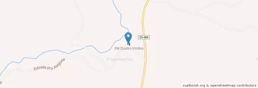 Mapa de ubicacion de EM Quatro Irmãos en البَرَازِيل, المنطقة الجنوبية الشرقية, إسبيريتو سانتو, Região Geográfica Intermediária De Cachoeiro De Itapemirim, Microrregião Cachoeiro De Itapemirim, São José Do Calçado.