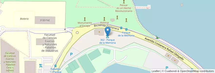 Mapa de ubicacion de 362 - Parque de la Memoria en Arjantin, Ciudad Autónoma De Buenos Aires, Buenos Aires, Comuna 13.
