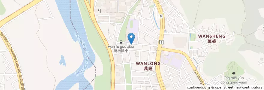 Mapa de ubicacion de 海豚媽媽的藝術教室 en Taiwan, 新北市, Taipé, 文山區.