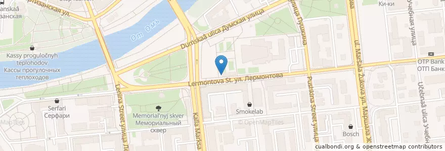 Mapa de ubicacion de Coffee plus en Russland, Föderationskreis Sibirien, Oblast Omsk, Омский Район, Городской Округ Омск.