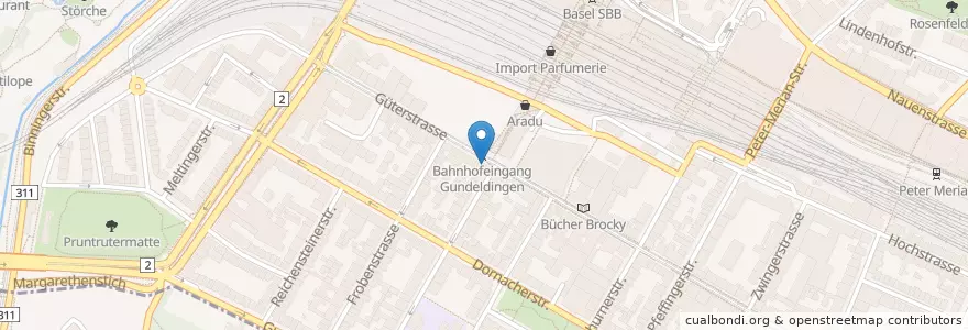 Mapa de ubicacion de Basler Kantonalbank en Schweiz/Suisse/Svizzera/Svizra, Basel-Stadt, Basel.