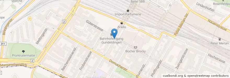 Mapa de ubicacion de Gempen Apotheke en Svizzera, Basilea Città, Basel.