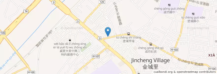 Mapa de ubicacion de 調侒民俗理療養生館 en Taiwan, Taichung, Dali District.