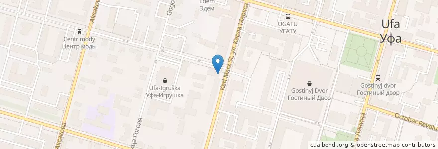 Mapa de ubicacion de Бургер Кинг en 러시아, Приволжский Федеральный Округ, Башкортостан, Городской Округ Уфа.