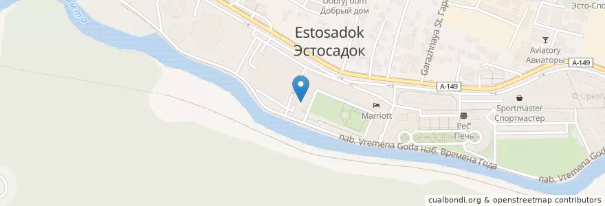 Mapa de ubicacion de River Cafe en Rússia, Distrito Federal Do Sul, Krai De Krasnodar, Городской Округ Сочи.
