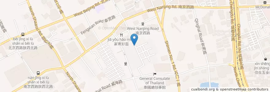 Mapa de ubicacion de Tap House Bar en Chine, Shanghai, District De Jing'an.