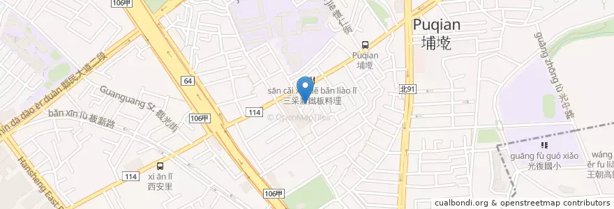 Mapa de ubicacion de 摩斯漢堡 en Taiwan, 新北市, 板橋區.