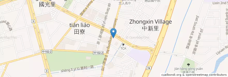 Mapa de ubicacion de 大埔鐵板燒 en Taiwán, Taichung, 大里區.