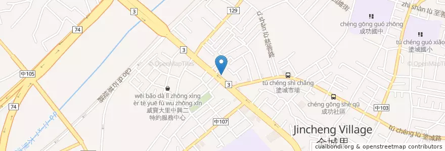Mapa de ubicacion de 弘爺漢堡 en 타이완, 타이중 시, 다리구.