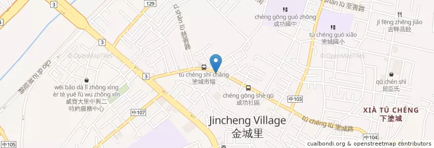 Mapa de ubicacion de 洪氏素食 en Taiwan, Taichung, Dali.