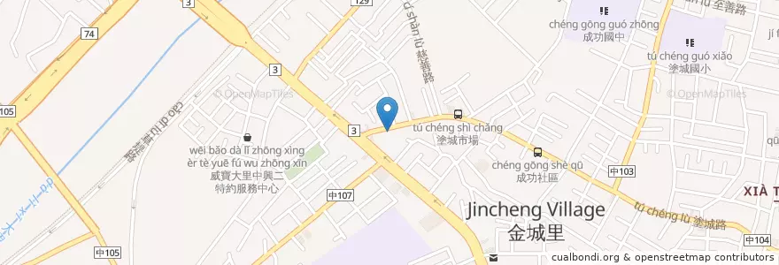 Mapa de ubicacion de 蓮華素食 en Taiwan, Taichung, Dali District.