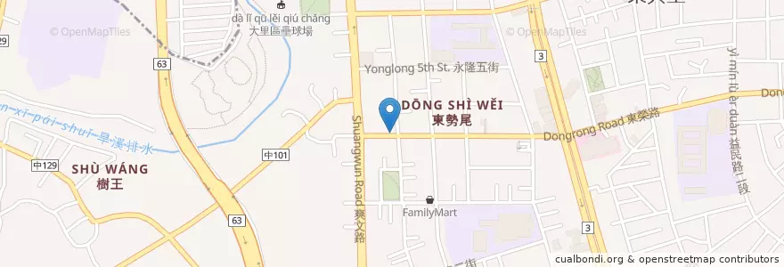 Mapa de ubicacion de 一都食事處 en 台湾, 台中市, 大里区.