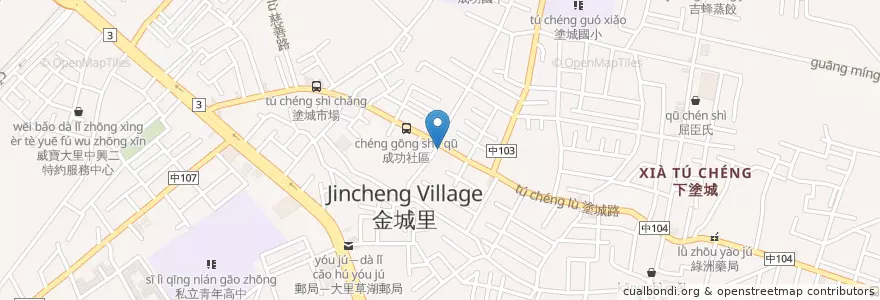 Mapa de ubicacion de 大眾肉丸 en Taïwan, Taichung, 大里區.