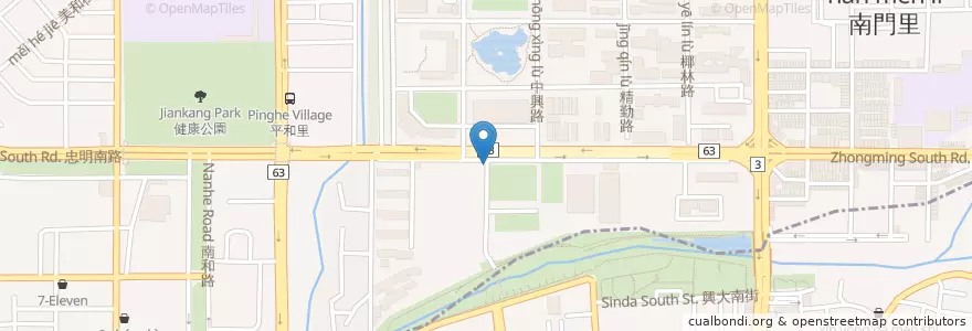 Mapa de ubicacion de 夠意思飲物吧 en 台湾, 台中市, 南区.