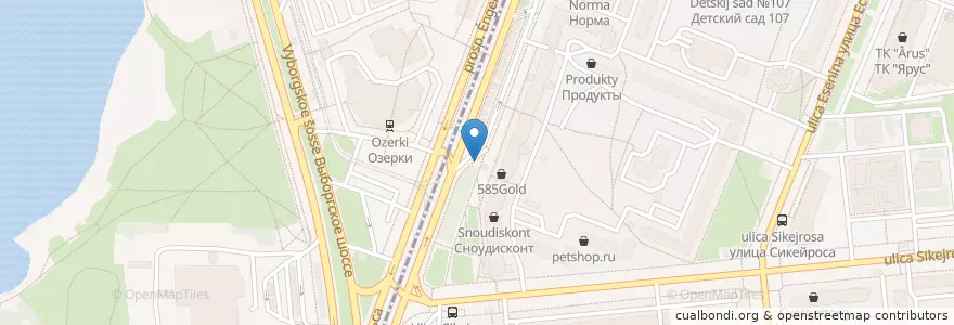 Mapa de ubicacion de Теремок en Russie, District Fédéral Du Nord-Ouest, Oblast De Léningrad, Saint-Pétersbourg, Выборгский Район.