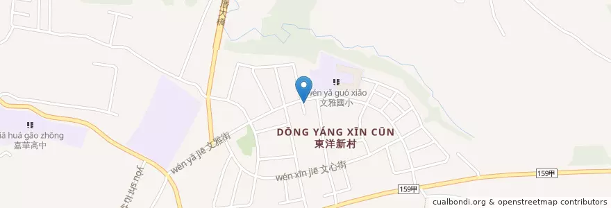 Mapa de ubicacion de 樂檸漢堡文雅店 en 台湾, 台湾省, 嘉義市, 嘉義県, 東区.