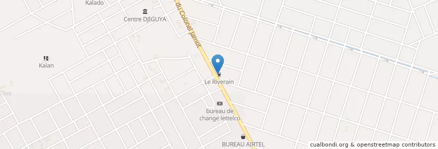 Mapa de ubicacion de Le Riverain en بوركينا فاسو, ارتفاع أحواض, Houet.