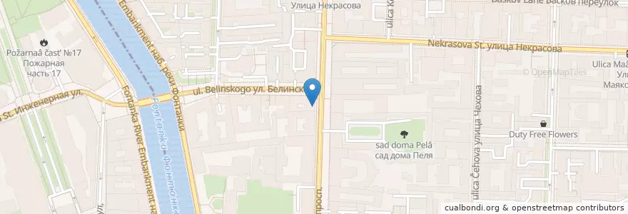 Mapa de ubicacion de Hesburger en Russland, Föderationskreis Nordwest, Oblast Leningrad, Sankt Petersburg, Центральный Район, Литейный Округ.