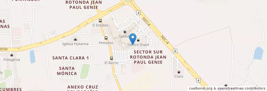 Mapa de ubicacion de Pane E Vino Plaza en Никарагуа, Departamento De Managua, Managua (Municipio).