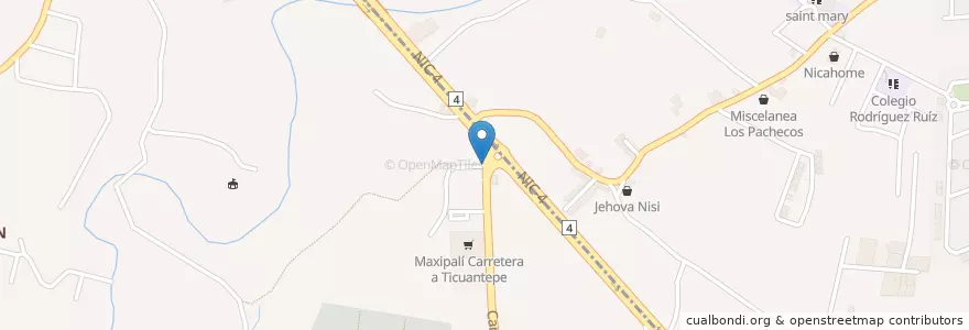 Mapa de ubicacion de Cafe Emely en نیکاراگوئه, Departamento De Managua, Ticuantepe (Municipio).