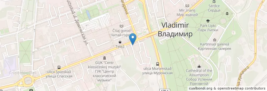 Mapa de ubicacion de Вилки Нет en Rusia, Distrito Federal Central, Óblast De Vladímir, Городской Округ Владимир.