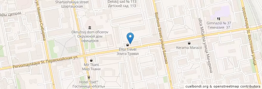 Mapa de ubicacion de Суши Wok en Rusland, Уральский Федеральный Округ, Свердловская Область, Городской Округ Екатеринбург.