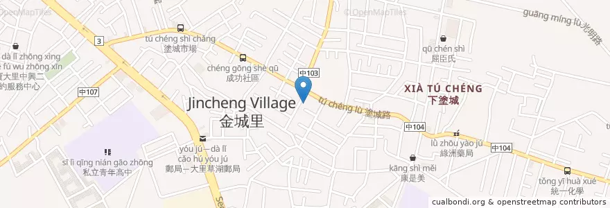 Mapa de ubicacion de 大里牛家莊 en 臺灣, 臺中市, 大里區.