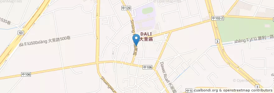 Mapa de ubicacion de 永欣藥局新興店 en Taiwan, Taichung, Dali.