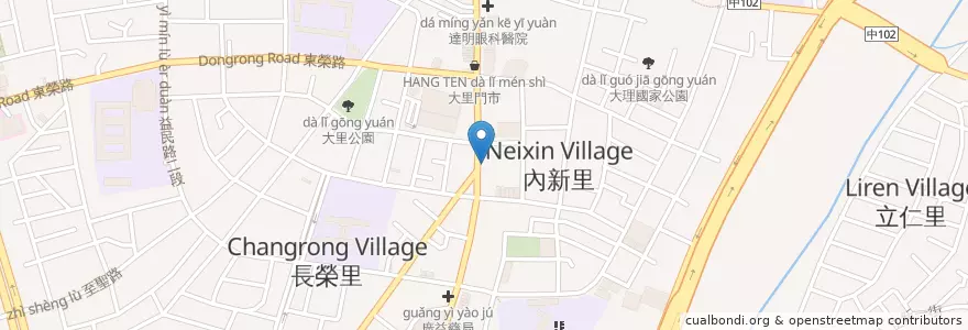 Mapa de ubicacion de 薔薇派 en 타이완, 타이중 시, 다리구.