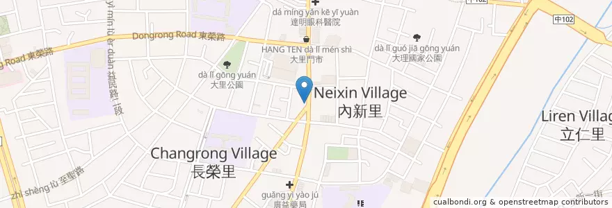 Mapa de ubicacion de 94牛平價牛排館 en Taiwan, Taichung, Dali.