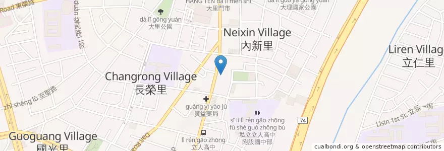 Mapa de ubicacion de 三商巧福 en Taiwan, Taichung, Dali.