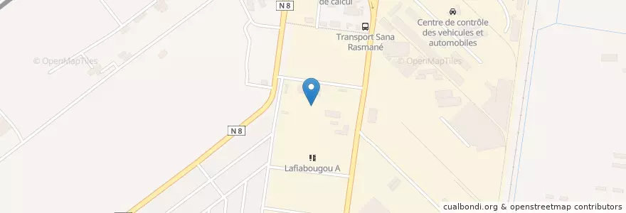 Mapa de ubicacion de parking SOFITEX en Burkina Faso, Hauts-Bassins, Houet.
