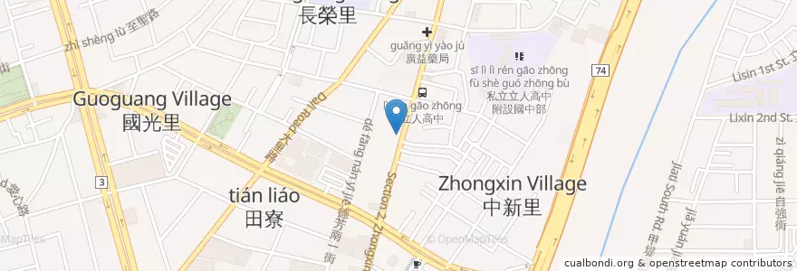 Mapa de ubicacion de 石二鍋 en Taïwan, Taichung, 大里區.